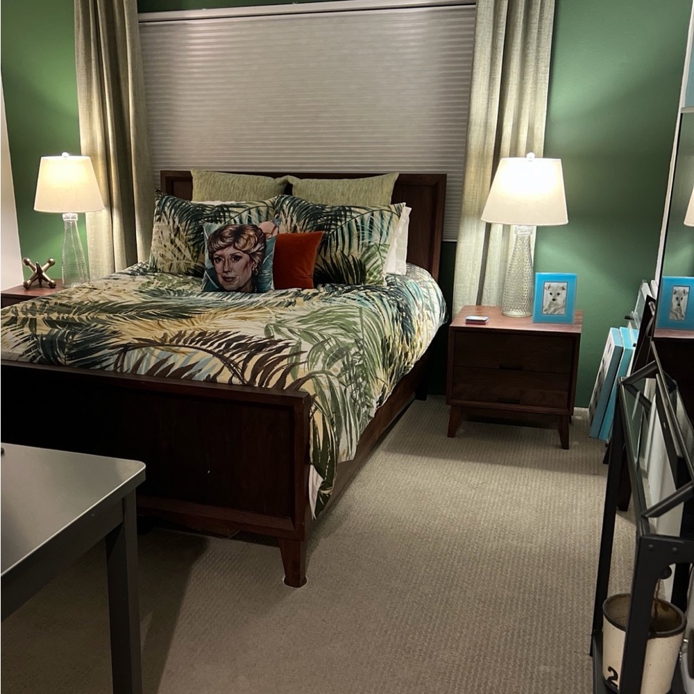 Matthew Williams for CB2 Brush Stroke Palm Duvet Cover + 2 standard shams